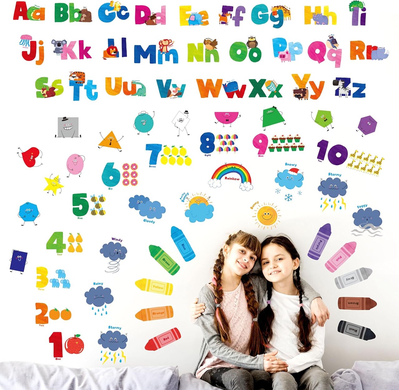 68 PCS Alphabet & Letters Wall Decals (Alphabet) 13.9 x 10.43 x 0.08 inches